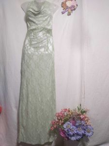 Sage Green Halter Maxi Dress