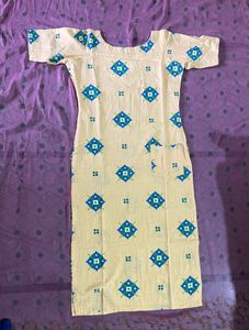 Yellow Pure Cotton Kurti