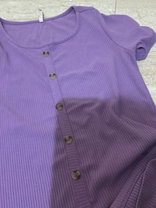 Ribbed Button-Down Top