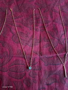 Combo Of 3 Cute Korean Chain With Pendant