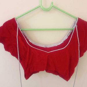 Red Velvet Blouse