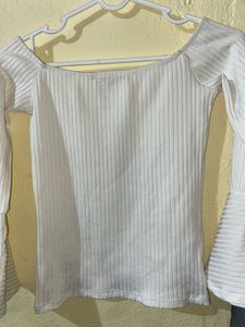 Chic White Bell Sleeve Top