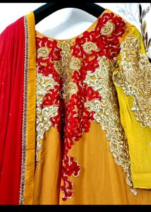 Yellow Red Bridal Dress♥️ 💛