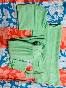 Designer Burkha Store It Comes With Inner , Shrug , Belt , Dupatta, And A Face Piece  Its A Georgette Material With Pista Green Colour