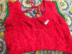 Red Pink Mix Colour Saree