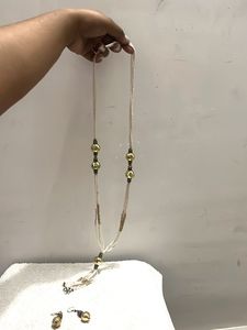 Long chain with earrings set
