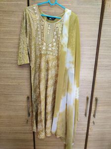 Anarkali Kurta Set With Bandhani Print