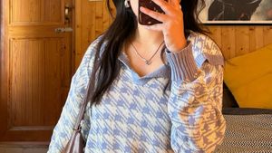 Houndstooth Knit Sweater