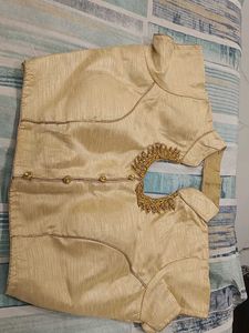Back Open Blouse With Collar Neck.