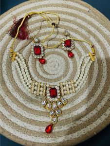 Red &amp; Pearl Jewelry Set