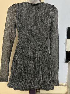 Pintrest Sparkly Silver Mini Dress