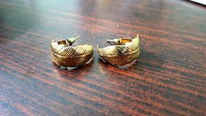 Gold Feather Earrings