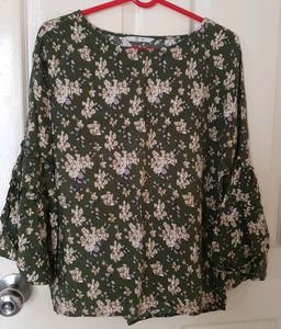 Olive Green Casual Top