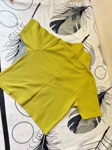 Chartreuse Mock Neck Top