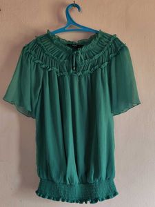 Green Sheer Chiffon Blouse