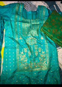 New Pure Silk Suit With Heavy Dupatta
