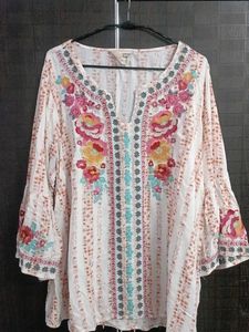 Embroidered Tunic Top