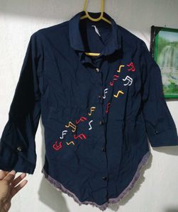 Shirt Top Navy Blue