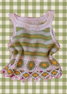 boho y2k knitted top