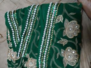 Green Embroidery Saree