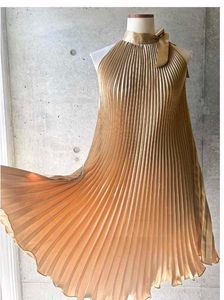 Pleated Gold Dress