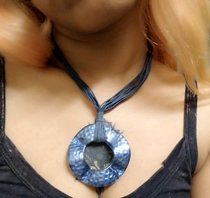 Blue Metallic Statement Necklace