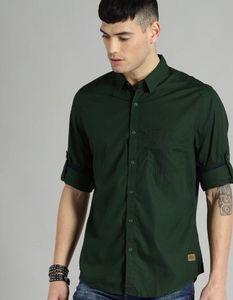 Men Green Casual Shirt,ROADSTER