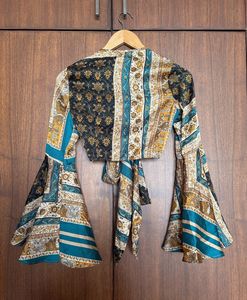 Cider Scarf Print Tie Top