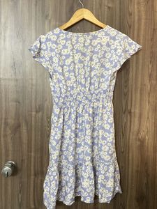 Stretchable Lavender Floral Dress