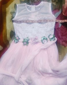 Party Wear Light Pink Gown (8-15) Girls Age Length