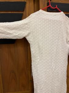 White Chikankari Kurti - Size S