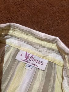 Striped Crinkled-Down Top