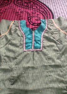 Full Gera Anarakali Kurta Set Embroidery&amp;Stones