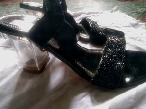 Crystal Black Heels 👠 Women