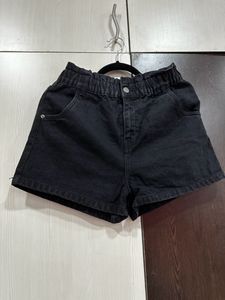 Black Denim Shorts