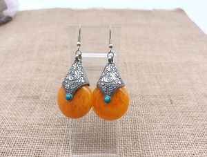 Yellow/amber Tibetan Silver And Turquoise