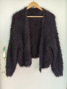 Fuzzy Black Cardigan
