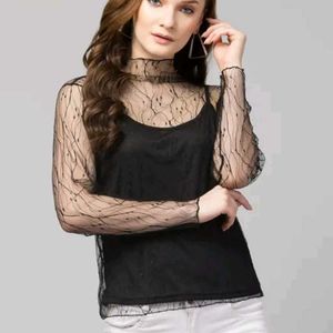 Black Mesh Top