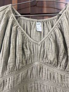 Chic Olive Green Peplum Top