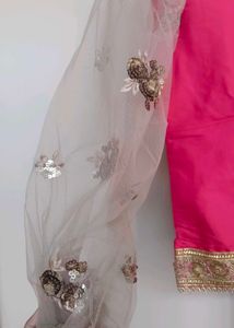 Pink Embellished Readymade Blouse/top