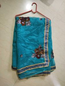 Sea Green Color Saree