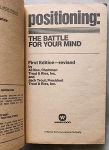 Positioning( The Battle For Your Mind) Book