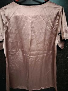 Women Peach Silk Top