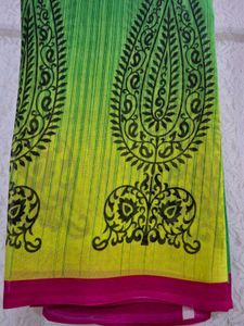 Elegant Green Printed Saree