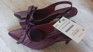 ZARA Cherry Red Bow Heels 🎀👠