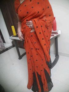 Net Saree With Blouse