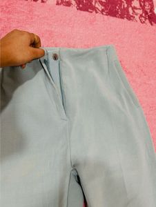 Ice Blue Coloured Casual Trouser