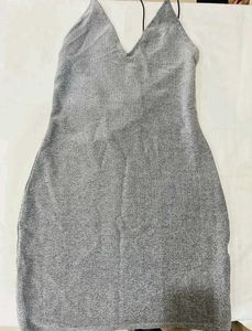 Sparkly Silver Mini Dress