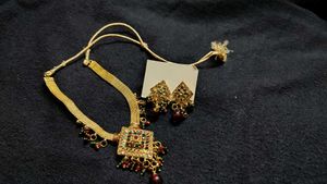 Elegant Golden Oxidized Jewelry Set