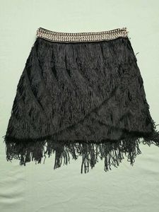 ZARA Beaded Fringe Mini Skirt